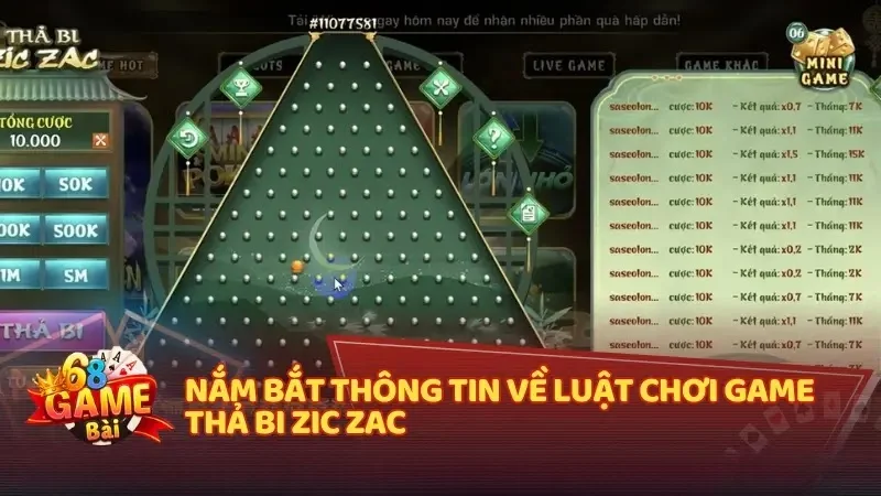 Cơ hội đổi thưởng cực giá trị trong game Thả Bi Zic Zac 